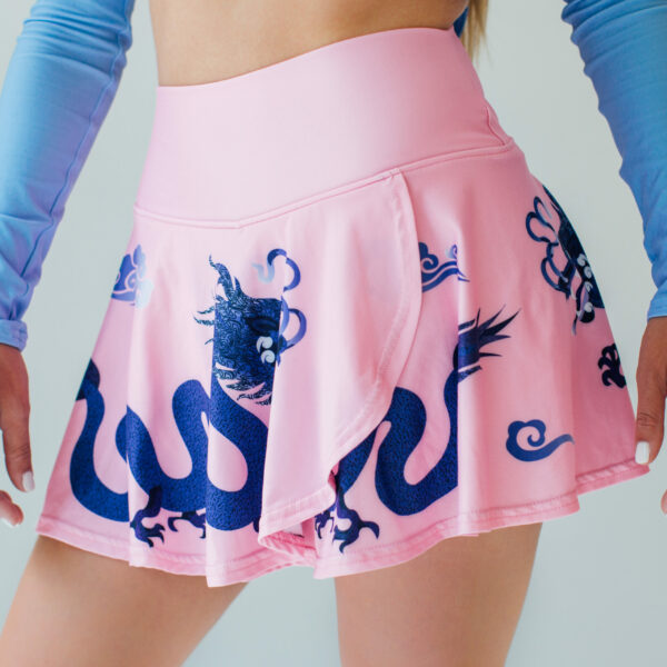 pink dragon athletic skirt styled